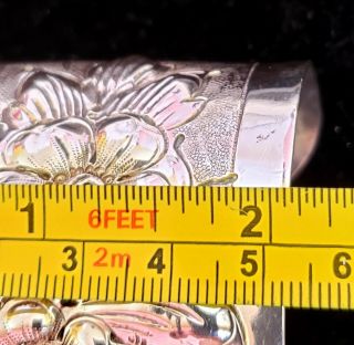 Vintage Kulik Kulikraft Hand Wrought Sterling Silver Rose Cuff Bracelet look 7