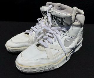 Vintage Nike Air Delta Force High Top Basketball Shoes 10 80s Og White