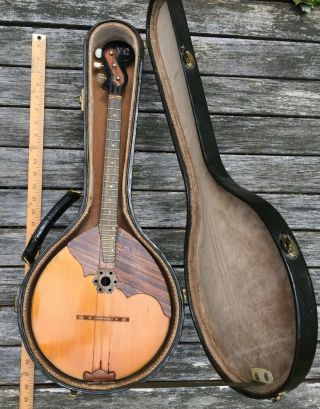 Vintage Russian 3 - Strings Prima Domra,  With Hard Case.