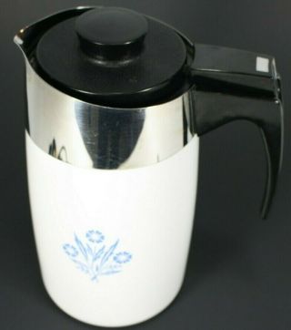 Vintage Corning Ware Blue Cornflower 10 Cup E - 1210 Electric Coffee Percolator 2