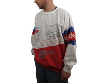 Vintage Adidas Mens World Gymnastics Team Sweatshirt Xl Training Trefoil Jacket