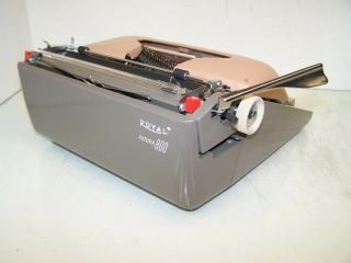 Antique 1960 Pink Royal Quiet DeLuxe Futura 800 Model Vintage Typewriter 7