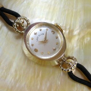 Ladies 1960 Lady Elgin 14k Solid Gold 23 Jewel Usa Watch,  Orig.  Elgin Box