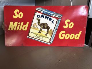 Vintage Camel Cigarettes Advertising Tin Sign