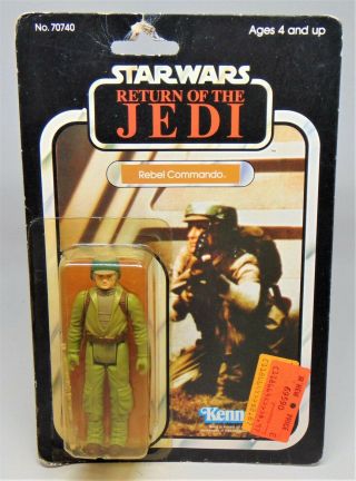 Vintage 1983 Kenner Star Wars Rotj 3.  75 " Rebel Commando Figure 77 Back