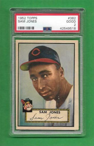 1952 Topps 382 Sam Jones Strong Rookie Psa Good 2 Vintage Baseball Card