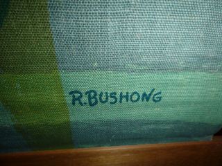 Vtg Mid Century Robert Bushong Linen Tapestry Wall Hanging Musical Instruments 2