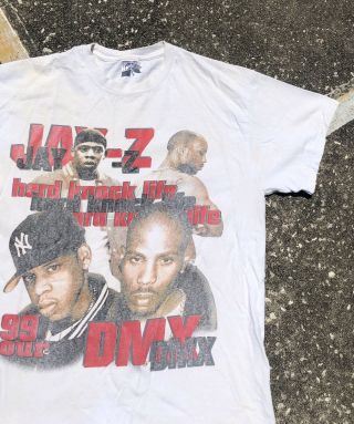 Vtg Rap Tee Jay Z Dmx Hard Knock Life 1999 Tour 90s Shirt Mens Large Og 90s