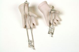 Linda Hesh ' s Swing Set asymmetrical silver drop earrings - Artist made & 4