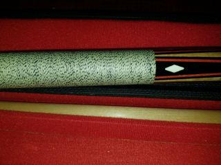 Vintage 4 - Point,  4 - Diamond Pool Cue By Huebler with Hard Case 10