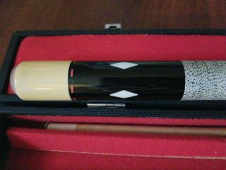 Vintage 4 - Point,  4 - Diamond Pool Cue By Huebler with Hard Case 11