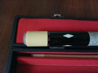 Vintage 4 - Point,  4 - Diamond Pool Cue By Huebler with Hard Case 12