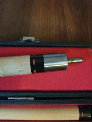 Vintage 4 - Point,  4 - Diamond Pool Cue By Huebler with Hard Case 9