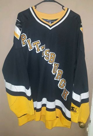 Vintage Pittsburgh Penguins Starter Nhl Hockey Jersey Mens Xxl Rare Snoop Dogg
