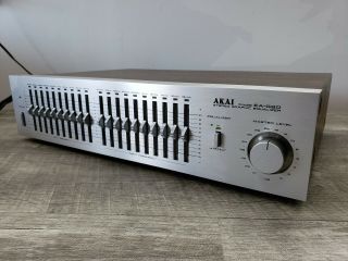Vintage Akai Ea - G80 10 - Band Stereo Graphic Equalizer Works/tested Watch Video