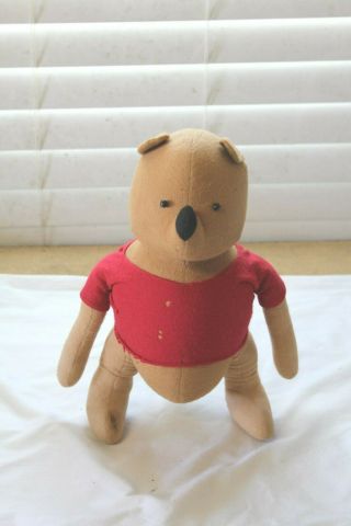Vintage Pooh Bear By Agnes Brush Stuffed Plush Doll Pre - Disney Winnie The Pooh
