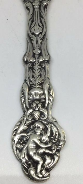 Antique Sterling Silver Angel Cherub Putti Butter Knife 3