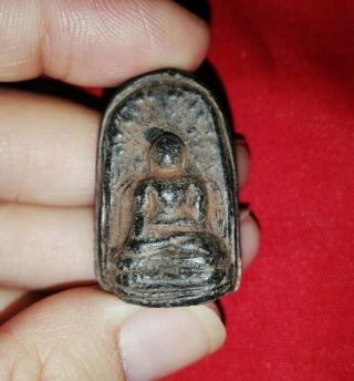 Phra Kong Lumpoon Ancient Bronze Old Thai Buddha Amulet Lucky Charm