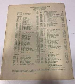 Very Rare 1954 - 55 Basketball Brochure Boston Celtics 1st Ever Yearbook 12