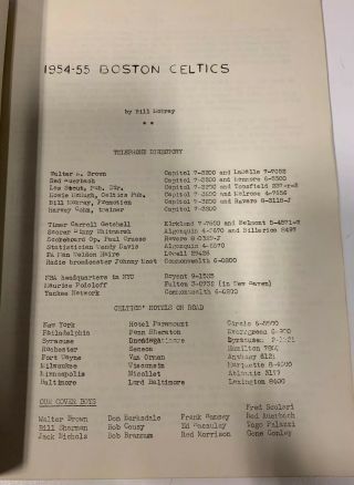 Very Rare 1954 - 55 Basketball Brochure Boston Celtics 1st Ever Yearbook 5