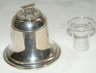 Antique Silver Bell Shaped Ink Well C 1910 A & J Zimmerman 133 G