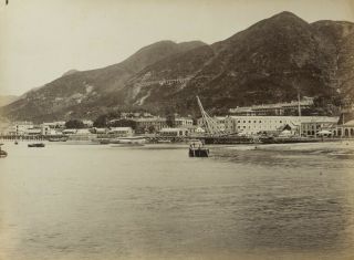 C1870 Anon.  China View Of Hong - Kong Or Macau Macao Bay Vintage Albumen Print