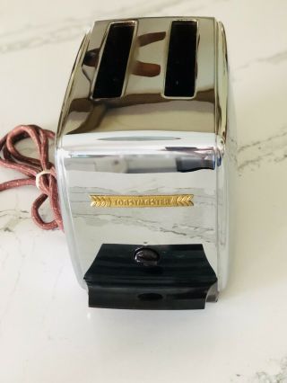 Special Edition Vintage Toastmaster 1b16 Chrome/brass Automatic Toaster 2 Slice