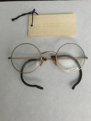 Vintage Round Eye Gold Giorgio Armani Glasses Frames Rx Ready Auth 46 - 23