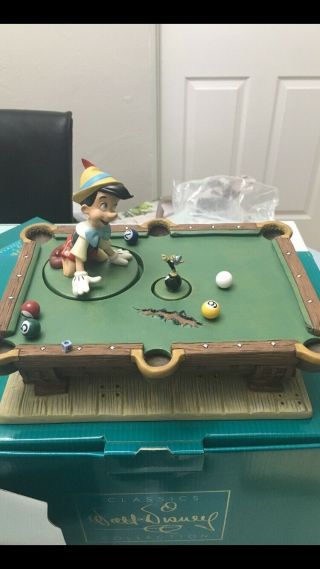 WDCC Pinocchio 3 PC Set Pool Table,  He’s My Conscience,  Jiminy Cricket NIB Rare 6