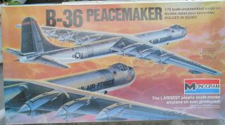 Convair B - 36 Usaf Bomber,  1/72 Scale Vintage Monogram Plastic Model Kit,  5703