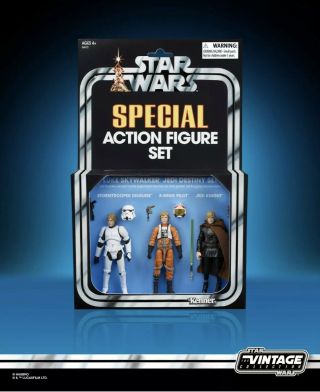 Sdcc 2019 Hasbro Star Wars Vintage Luke Skywalker Jedi Destiny Figure Set