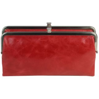 Hobo International Lauren Leather Bifold Wallet Clutch Tomato Red Vtg Style