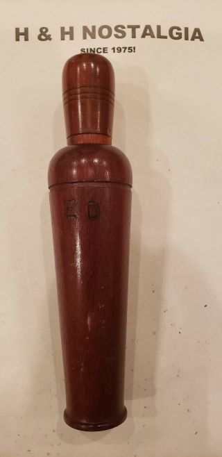 Vintage 1986 Earl Dennison Bronze Reed Walnut Wood Duck Call Estate Break