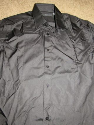Rare Gucci Tom Ford Vintage Black Silk Formal Shirt Size US 16 / IT 41 NWOT 2