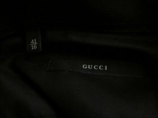 Rare Gucci Tom Ford Vintage Black Silk Formal Shirt Size US 16 / IT 41 NWOT 3
