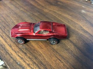 Vintage Hot Wheels Redline Custom Corvette Red - 1968