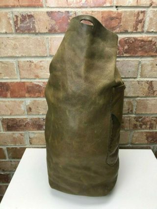 Mountain Man Bucket Sack Heavy Duty Brass Leather Possibles Bag
