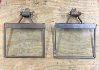 Vintage Albertson & Co Sioux Bench Grinder Eye Shields.  Sioux City,  Ia.  Usa Made
