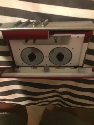 Vintage SONY WM - F10 Stereo Cassette Player Walkman Tape Red Chrome 4