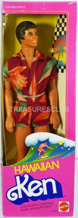 Hawaiian Ken Doll 7495 Never Removed From Box 1983 Mattel,  Inc.  3,