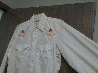 Vintage Allis Chalmers Mens Embroidered Snap Button Long Sleeve Medium 2