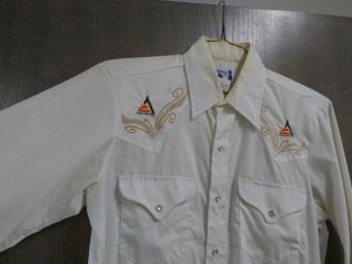 Vintage Allis Chalmers Mens Embroidered Snap Button Long Sleeve Medium 4