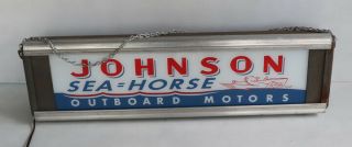 Vintage Johnson Seahorse Light Up Neon Products Sign Boat Outboard