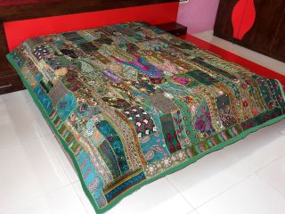 Bedspread Handmade Bohemian Patchwork Vintage Throw Bed Cover Cotton Tapestry