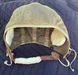 Wwii Us Army Air Forces Type A - 9 Summer Cloth Flight Helmet