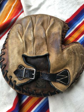 Antique Vtg Victor Wright Ditson Baseball Catchers Glove Mitt
