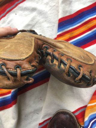 Antique Vtg Victor Wright Ditson Baseball Catchers Glove Mitt 4