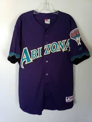Rare Vintage Rawlings Authentic Arizona Diamondbacks Purple Jersey Mens 48 Xl
