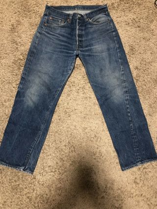 Vintage Levi’s 501 Redline Selvedge Jeans Great Fade And Whiskering 1976 - 1982