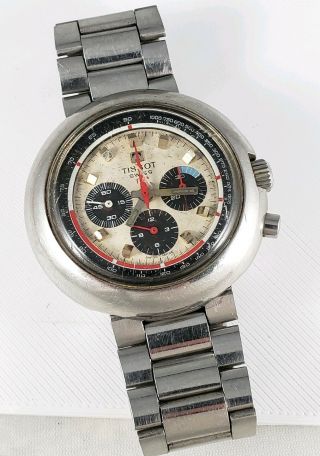 Vintage 1970 ' s Mens Tissot T12 Chronograph Stainless Watch Lemania 873 - Repair 2